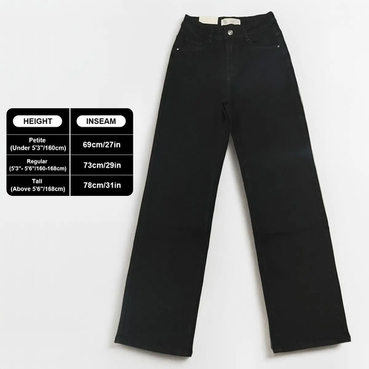 Versatile High Waist Stretchy Denim Wide Leg Jeans