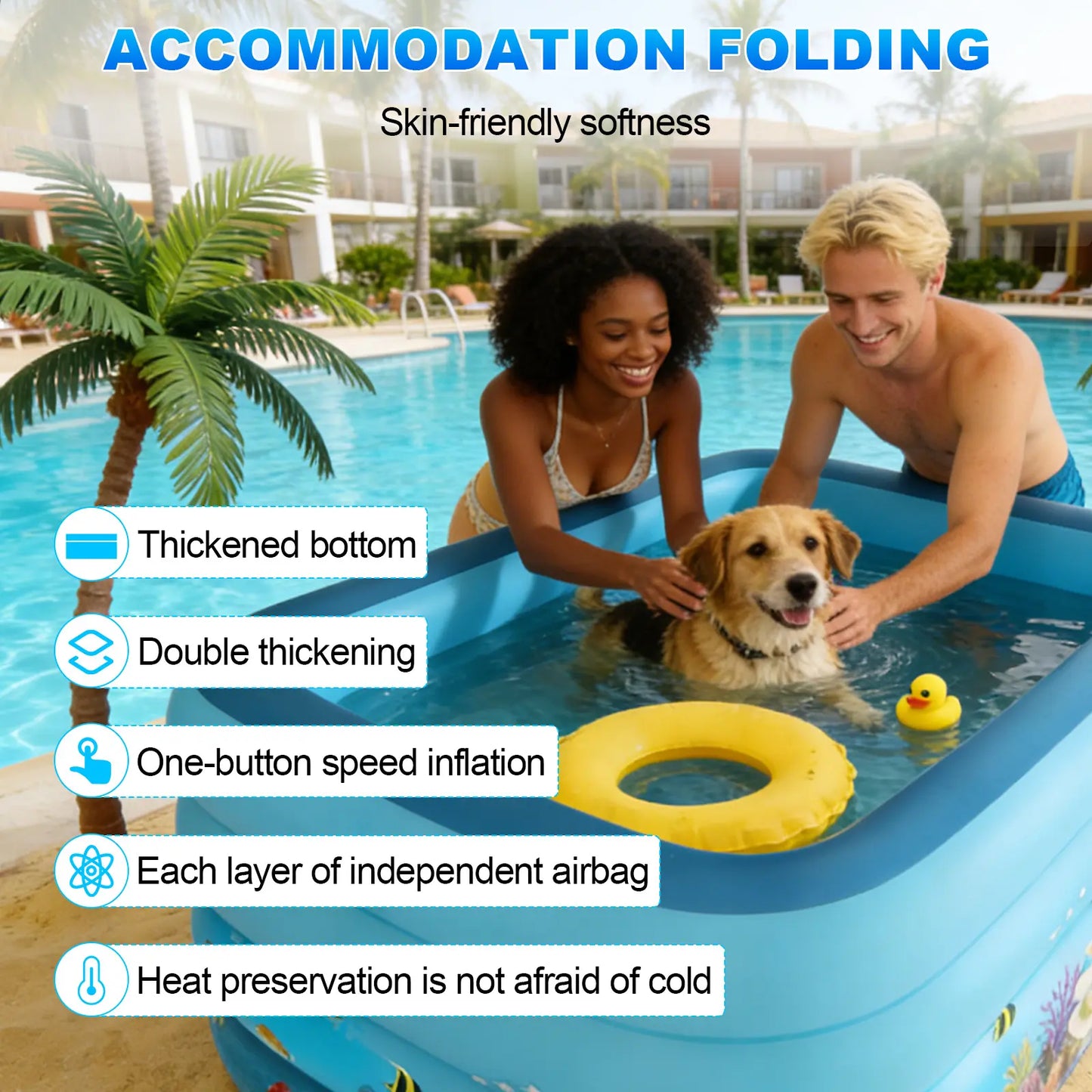 Inflatable Pool for Kids and Adults