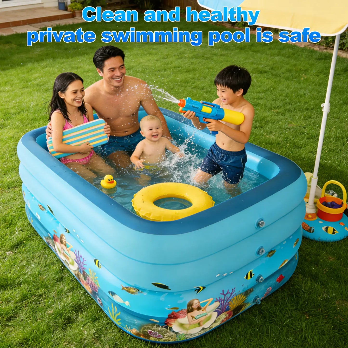 Inflatable Pool for Kids and Adults