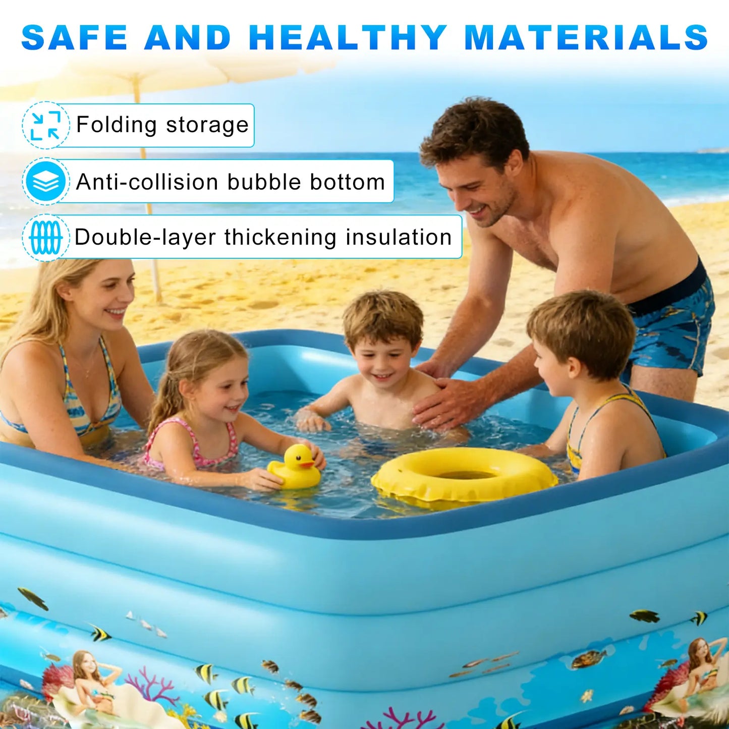 Inflatable Pool for Kids and Adults