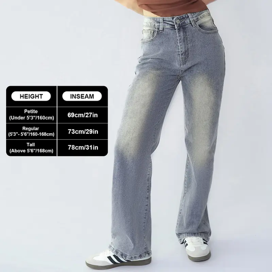 Versatile High Waist Stretchy Denim Wide Leg Jeans