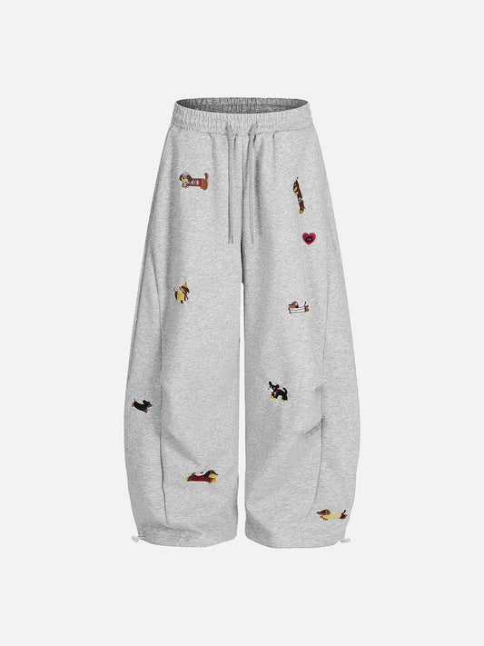 Embroidered Barrel Sweatpants